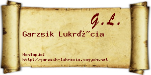 Garzsik Lukrécia névjegykártya